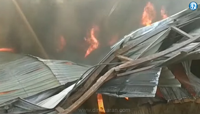 கோவை-குனியமுத்தூர்-அருகே-மெத்தை-தயாரிப்பு-ஆலையில்-தீ:-பல-லட்சம்-மதிப்பிலான-பொருட்கள்-எரிந்து-சேதம்