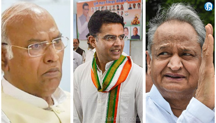 ராஜஸ்தான் முதல்வர் அசோக் கெலாட் மற்றும் சச்சின் பைலட் டெல்லியில் கார்கேவுடன் இன்று சந்திப்பு