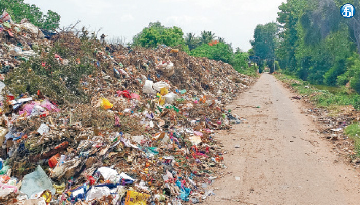 ஒரத்தநாடு பேரூராட்சியில் மலைபோல் தேங்கி கிடக்கும் குப்பைகள் தீவைத்து எரிப்பதால்  நோய் பரவும் அபாயம்