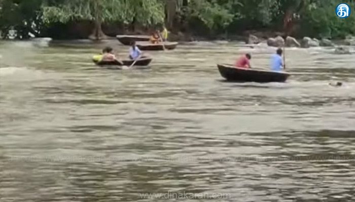 ஒகேனக்கல் ஆற்றுக்கு நீரவரத்து 6,000 கனஅடியாக சரிவு: பரிசல் இயக்கவும், சுற்றுலாப் பயணிகள் குளிக்கவும் அனுமதி