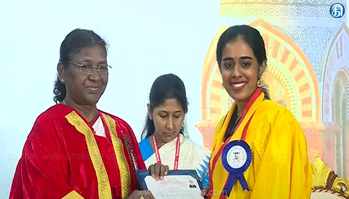 சென்னை பல்கலைக்கழகத்தின் 165வது பட்டமளிப்பு விழாவில் 100 மாணவர்களுக்கு பட்டம், பதங்கக்கங்களை வழங்கினார் குடியரசு தலைவர் திரவுபதி முர்மு