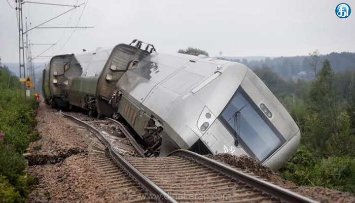 மோசமான வானிலை காரணமாக கிழக்கு ஸ்வீடனில் 120க்கும் மேற்பட்ட பயணிகளுடன் சென்ற ரயில் தடம் புரண்டு விபத்து: 3 பேர் காயம்
